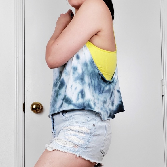 DIVIDED H & M TIE DYE BLUE TANK SLEEVE CROP TOP M - Picture 7 of 8